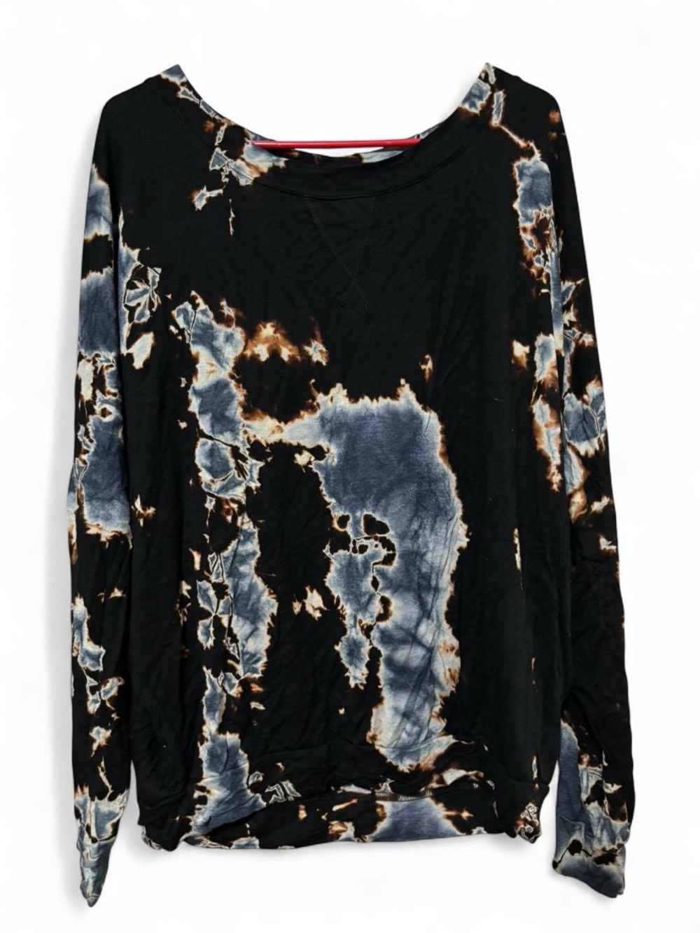 ENTI Black Tie-Dye Long Sleeve Women's Top